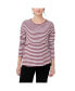 Maternity Ripe Lionel Long Sleeve Nursing Tee Maroon/White