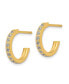 ფოტო #3 პროდუქტის Stainless Steel Polished Yellow IP-plated CZ Hoop Earrings