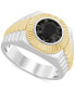 Men's Black Diamond Statement Ring (1 ct. t.w.) in Sterling Silver & 14k Gold-Plate