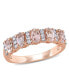 ფოტო #1 პროდუქტის Morganite (1 ct. t.w.) and Diamond (1/6 ct. t.w.) Semi Eternity Ring in 14k Rose Gold