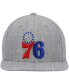 Фото #4 товара Men's Heathered Gray Philadelphia 76Ers 2.0 Snapback Hat