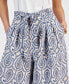 Women's Paisley-Print Paperbag-Waist Pants