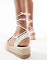 Glamorous crotchet flat espadrilles in cream