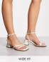 Фото #2 товара ASOS DESIGN Wide Fit Hastings mid block heeled sandals in sage green