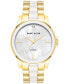 ფოტო #2 პროდუქტის Women's Diamond Accent Ceramic & Metal Bracelet Watch 38mm