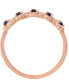 Sapphire (1/3 ct. t.w.) & Diamond (1/6 ct. t.w.) Cluster Band in 14k Rose Gold or 14k White Gold