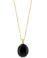 ფოტო #1 პროდუქტის EFFY® Onyx & Diamond Accent Oval 18" Pendant Necklace in 14k Gold