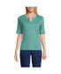 Фото #2 товара Women's Cotton Polyester Modern Half Sleeve Splitneck