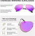 Фото #4 товара Женские солнцезащитные очки-авиаторы SODQW, зеркальные, поляризованные, модные, очки-авиаторы для вождения, рыбалки, серебряная оправа фиолетовая линза