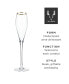 Gold-Rimmed Crystal Champagne Flutes Set of 2, 8 Oz