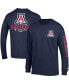 Фото #1 товара Men's Navy Arizona Wildcats Team Stack Long Sleeve T-shirt