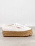 Superga 2790 Cotrope – Flache Leinensneaker in Weiß mit Espadrille-Sohlen