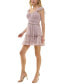 ფოტო #5 პროდუქტის Juniors' Printed V-Neck Ruffle-Trim Fit & Flare Dress