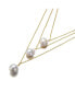 Фото #2 товара Sterling Silver 14K Gold Plated with Freshwater Pearl Layered Necklace