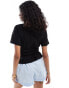 COLLUSION shirred waist t-shirt in black