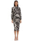 Фото #2 товара Платье Donna Morgan High-Neck с длинными рукавами на завязке