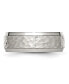 ფოტო #3 პროდუქტის Stainless Steel Brushed Polished Hammered 8mm Edge Band Ring