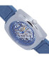 Men Gatling Leather Watch - Silver/Navy, 44mm