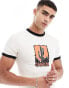 Фото #1 товара ASOS DESIGN cropped muscle t-shirt with chest print in neutral