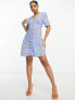 Фото #4 товара Nobody's Child Alexa shirred mini dress in blue fruit print