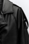 Oversize leather effect trench coat
