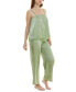 ფოტო #7 პროდუქტის Women's 2-Pc. Satin Lace-Trim Pajamas Set