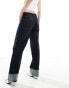 Mango straight leg turn up jeans in dark blue