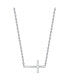 Фото #2 товара Unwritten thin East West Cross Station Plated Silver Necklace