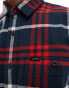 Lee worker check flannel overshirt relaxed fit in red/navy