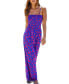 Women's Floral Square Neck Smocked Bodice Straight Leg Jumpsuit