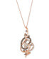 ფოტო #1 პროდუქტის Crazy Collection® Chocolate Diamond & Nude Diamond Swirl Adjustable 20" Pendant Necklace (1-1/2 ct. t.w.) in 14k Rose Gold