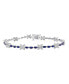 ფოტო #3 პროდუქტის grown Blue Sapphire and grown White Sapphire Bracelet in Sterling Silver