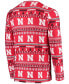 ფოტო #4 პროდუქტის Men's Scarlet Nebraska Huskers Ugly Sweater Knit Long Sleeve Top and Pant Set