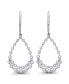 ფოტო #1 პროდუქტის Cubic Zirconia Bezel Diamond Cut Pear Shaped Earrings in Sterling Silver (Also in 14k Gold Over Silver or 14k Rose Gold Over Silver)