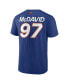 Фото #3 товара Men's Connor McDavid Royal Edmonton Oilers Authentic Pro Prime Name and Number T-shirt