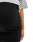 Mamalicious Maternity over the bump denim skirt with side splits in black