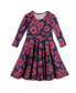 ფოტო #1 პროდუქტის Girls Toddler Fair Trade Organic Cotton Print 3/4 Sleeve Twirl Dress