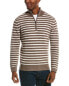 Kier + J Waffle Quarter-Zip Wool & Cashmere-Blend Sweater Men's L - фото #1