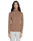 ფოტო #1 პროდუქტის Women's 100% Pure Cashmere Long Sleeve Turtleneck Pullover Sweater