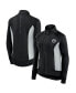 ფოტო #1 პროდუქტის Women's Black Boston Celtics Studio Fitted Full-Zip Gym Track Jacket