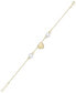 ფოტო #3 პროდუქტის Cultured Freshwater Pearl (7 1/4 x 8mm) Heart Link Bracelet in 14k Gold-Plated Sterling Silver