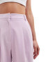 Miss Selfridge Petite slouchy wide leg trouser in lilac Сиреневый, 38 - фото #4