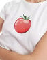 ASOS DESIGN baby tee with tomato graphic in white