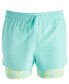 Фото #1 товара Big Girls Wavy Geo Layered-Look Shorts, Created for Macy's