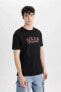 Erkek T-shirt Siyah B8935ax/bk81