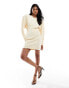 Фото #1 товара & Other Stories jersey mini dress with volume sleeves and v boat neck in light yellow