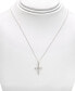 ფოტო #2 პროდუქტის Diamond Baguette Cross 18" Pendant Necklace (1/4 ct. t.w.) in 14k Gold or 14k White Gold