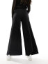 JDY high wasted wide leg trouser in black