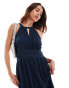 Vila Bridesmaid halterneck maxi dress in navy