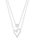 Фото #1 товара Cubic Zirconia Bezel & Heart Layered Necklace in Sterling Silver, 16" + 2" extender